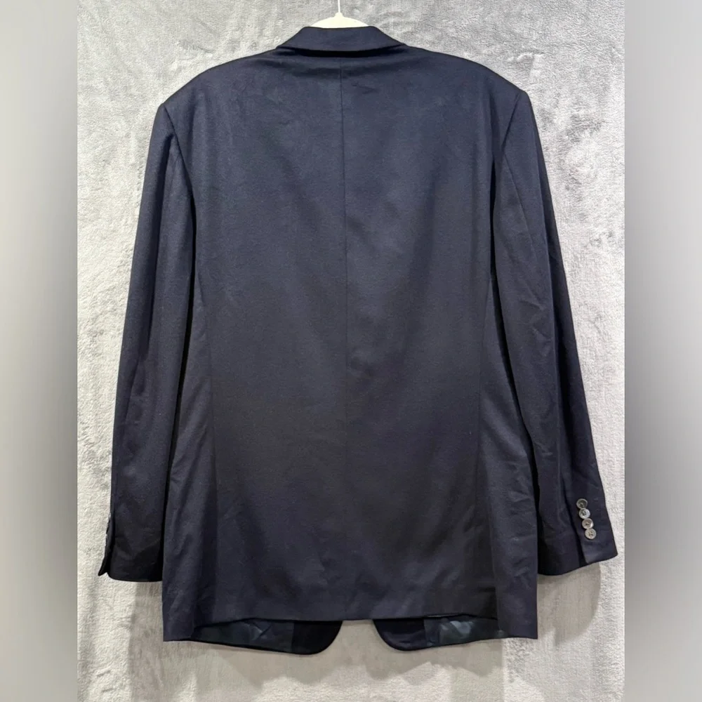 Nieman Marcus 100% Super Fine Cashmere Sports Coat Mens 44R Navy Blazer